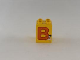 Blok 4 nops hoog geel B Duplo