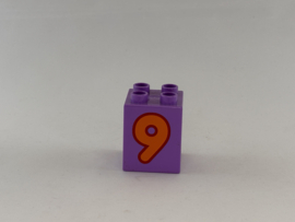 Blok 4 nops hoog lavendel getal 9 Duplo