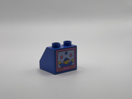 Clown tv op schuin blok blauw Duplo
