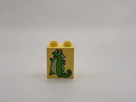 2 nops blok hoog leguaan (Dora) helder lichtgeel  Duplo