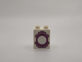 2 nops blok hoog wit spiegel  roze Duplo