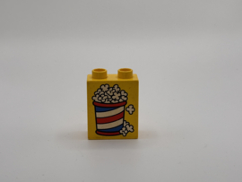 2 nops blok hoog geel  popcorn Duplo