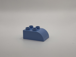 4 nops blok met afgeronde hoek medium blauw Duplo