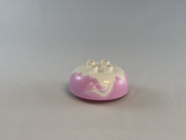 Bovenkant taart of ijs roze wit Duplo