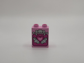 2 nops blok hoog roze met uithangbord Duplo