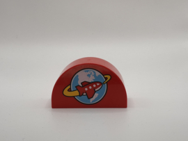 Halfrond blok vliegveld rood Duplo