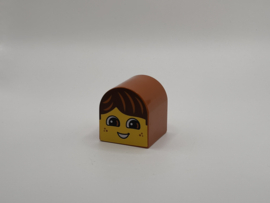 Boogblok medium bruin gezicht jongen Duplo