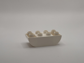 Blok 2x4 met gebogen onderkant wit Duplo