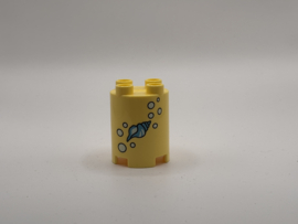 Schelp op blok / plaatje helder lichtgeel Duplo
