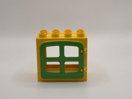 Kozijn geel met raam / deur groen 2x4 Duplo