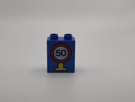 2 nops blok hoog blauw 50 Duplo