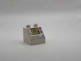 Computer / navigatie op schuin wit blok Duplo