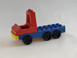 Vrachtwagen rood blauw Duplo