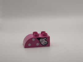 Hand (Mini Mouse) blok links gebogen donkerroze Duplo