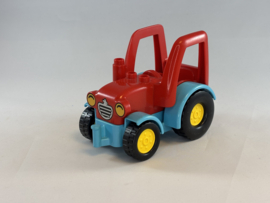 Tractor rood en blauw Duplo