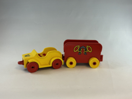 Auto met rode paardentrailer Duplo