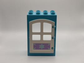 Kozijn azuurblauw met  deur wit Frozen Duplo