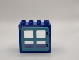 Kozijn blauw  met raam / deur azuurblauw 2x4 Duplo