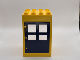 Kozijn geel met deur donkerblauw 4x4 Duplo
