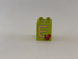 Blok 4 nops hoog limoengroen E Duplo