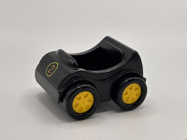 Raceauto zwart nr. 2  met gele velg Duplo