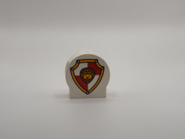 Blok rond 2 nops wit kasteel / ridder Duplo