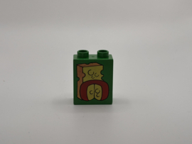 2 nops blok hoog groen kaas Duplo