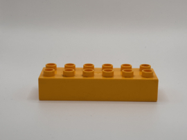 12 nops blok helder licht oranje Duplo
