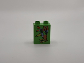 2 nops blok hoog felgroen vogel Duplo