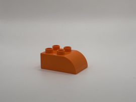 4 nops blok met afgeronde hoek oranje Duplo