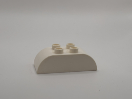 Blok 2x4 met gebogen zijkanten wit Duplo