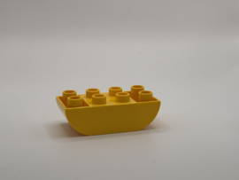 Blok 2x4 met gebogen onderkant geel Duplo