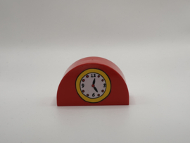 Halfrond blok met klok rood Duplo