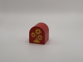 Boog blok rood met bloemen Duplo