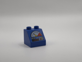 Meter op schuin blok blauw Duplo