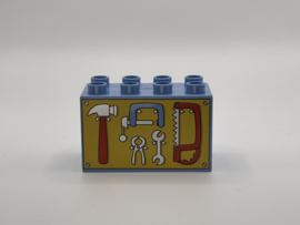 Gereedschap op blok hoog medium blauw Duplo