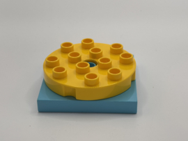 Draaischijf medium azuurblauw / geel Duplo