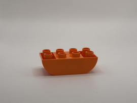 Blok 2x4 met gebogen onderkant oranje Duplo