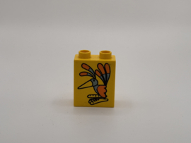 2 nops blok hoog  geel vogel Duplo