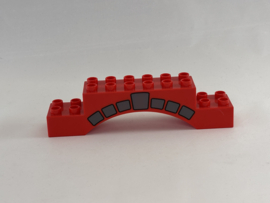 Boogblok met steenmotief rood Duplo