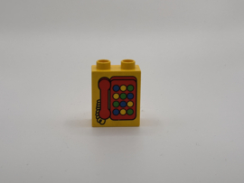 2 nops blok hoog geel telefoon Duplo