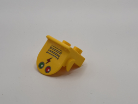 Plaat geel met paneel met groene en rode knop Duplo