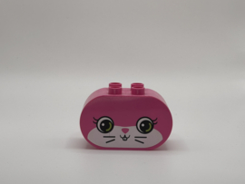 Ovaal blok hoofd konijn roze Duplo