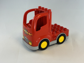 Brandweertruck / brandweerwagen met dichte achterkant Duplo