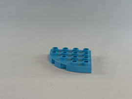 Plaat kwart rond azuurblauw Duplo