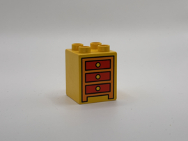 Ladekast op blok hoog geel Duplo