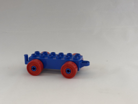Kar/aanhanger blauw rood (oog) Duplo