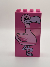 Flamingo puzzel blokken roze Duplo