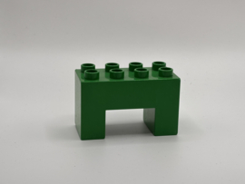 8 nops blok hoog met uitsparing aan de onderkant groen Duplo