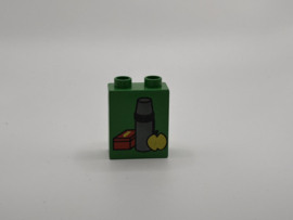 2 nops blok hoog groen  lunchbox Duplo